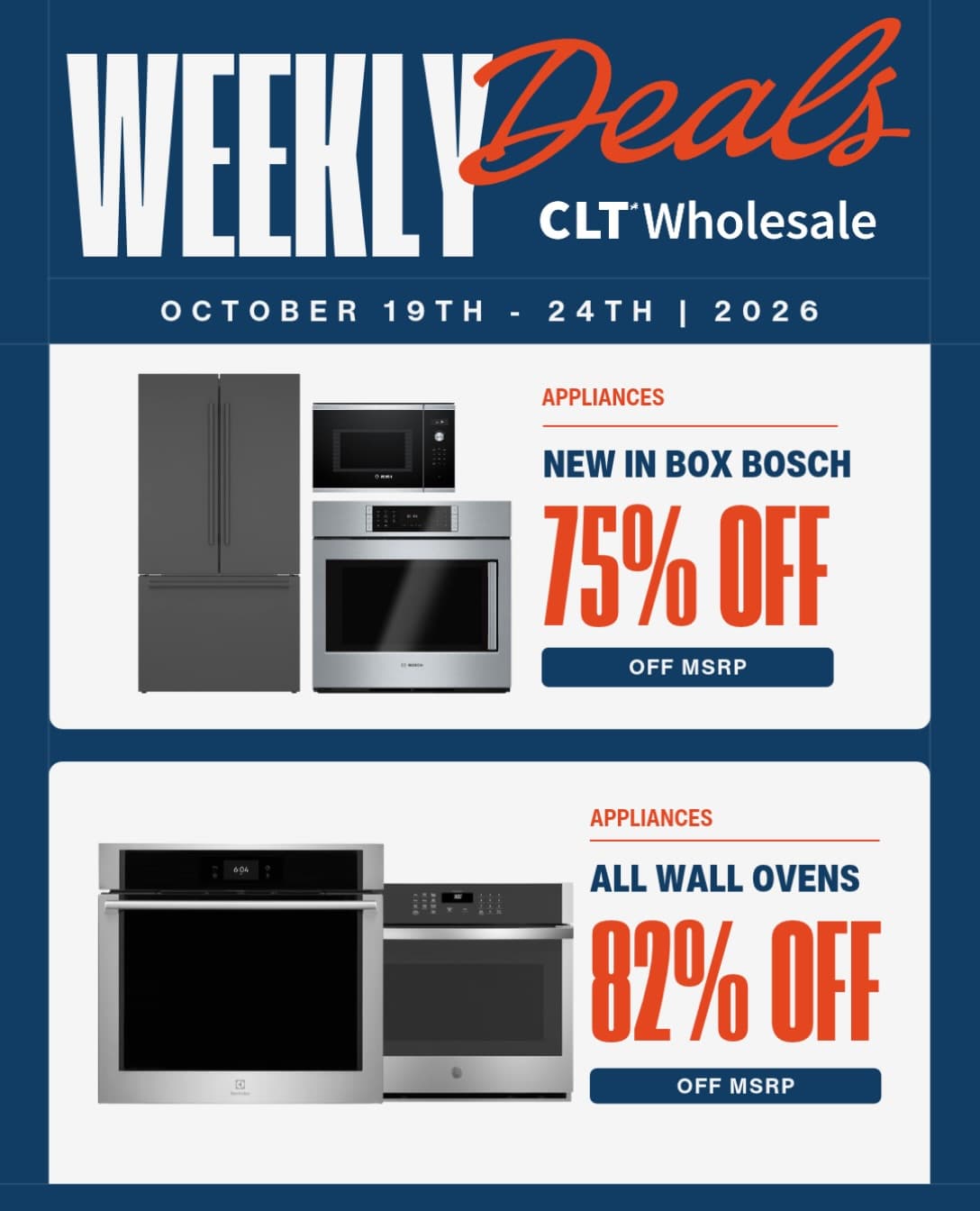 NEW WEEK, NEW DEALS! We’re kicking things off with some HUGE savings on appliances! This week, we’ve got NEW IN BOX B…